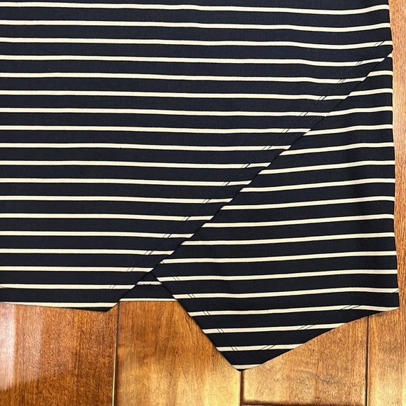 NWOT  IRIS black and cream Stripes size XL body cone stretch dress - Picture 7 of 11
